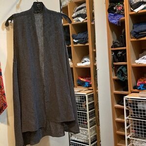 Eileen Fisher Women's Dark Gray Sleeveless Cardigan